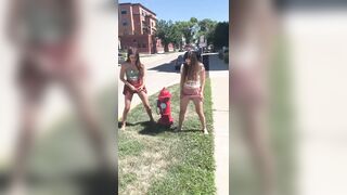 Lilly Vig & Lily Flowers Peeing Outside